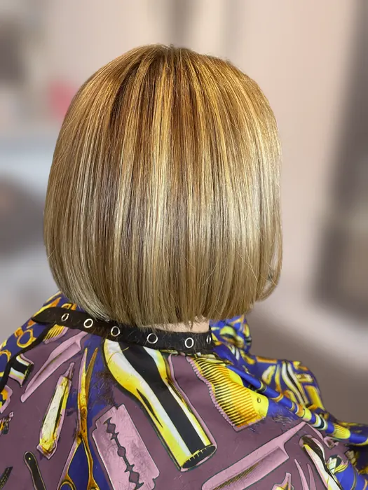 Highlighted blonde blunt bob by Hair by Lana, Santa Barbara