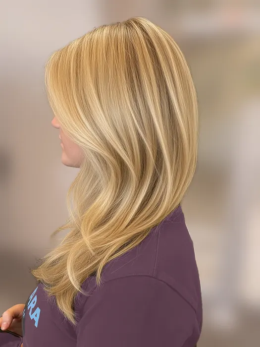 Long golden blonde layers by Hair by Lana, Santa Barbara